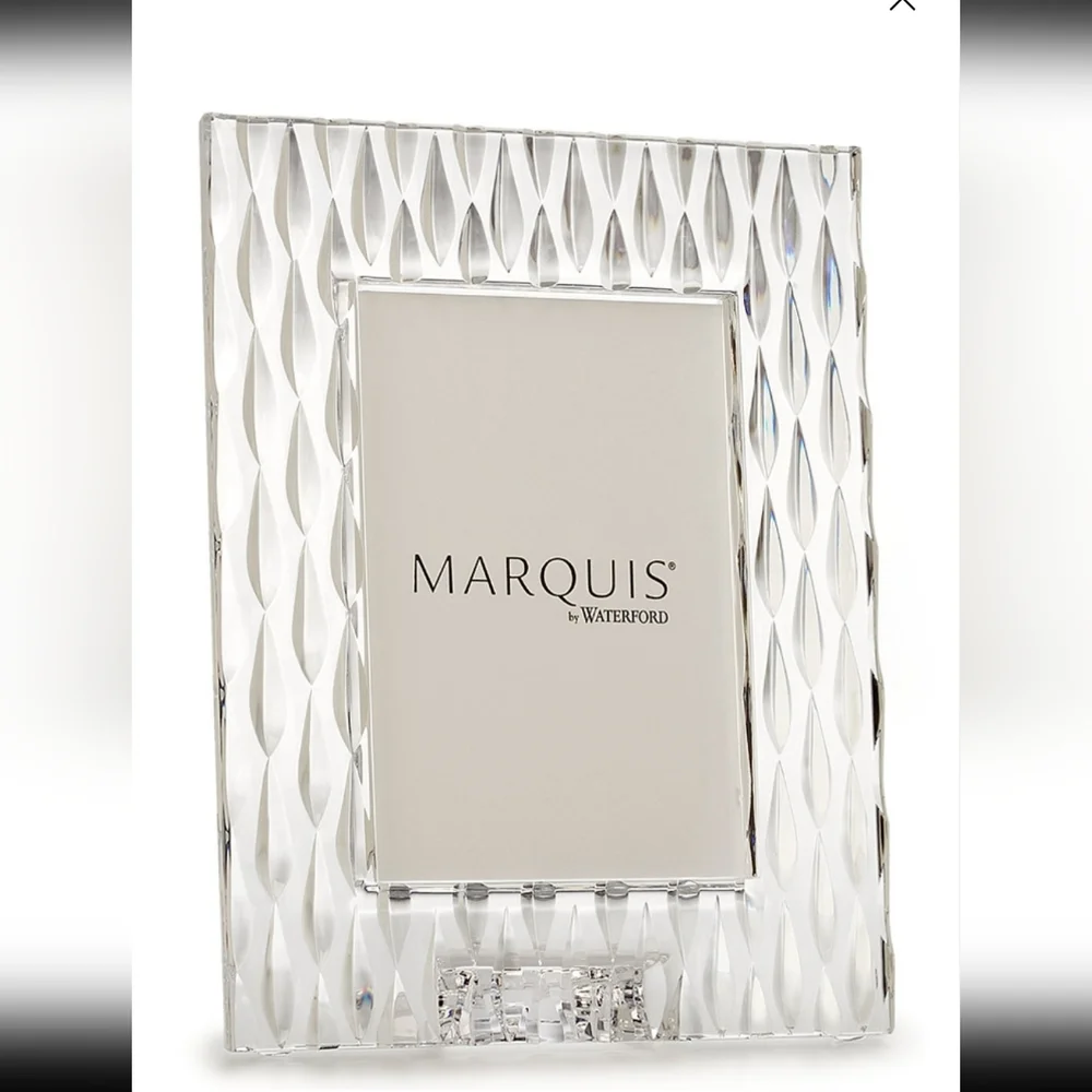 Waterford Crystal Rainfall Frame-Holds picture Portion H 10.75